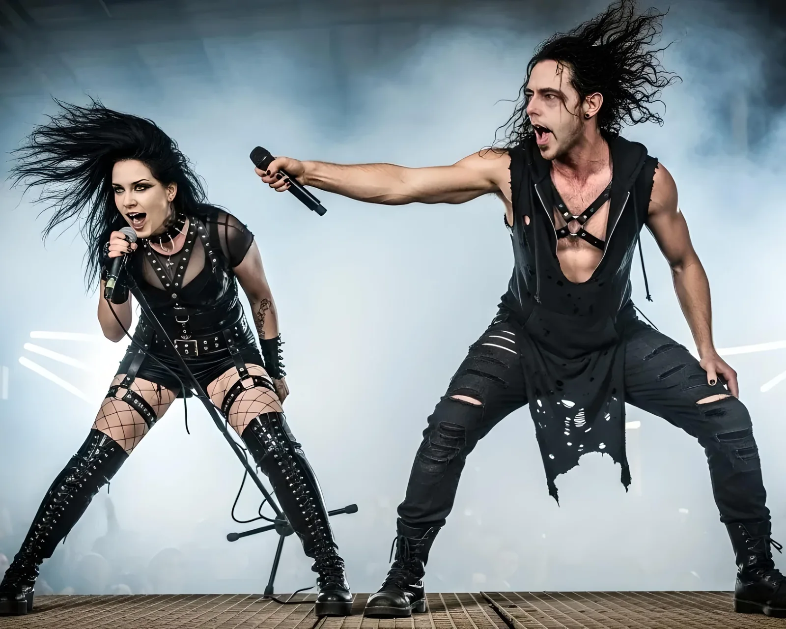 Xavi and Lina performing on stage