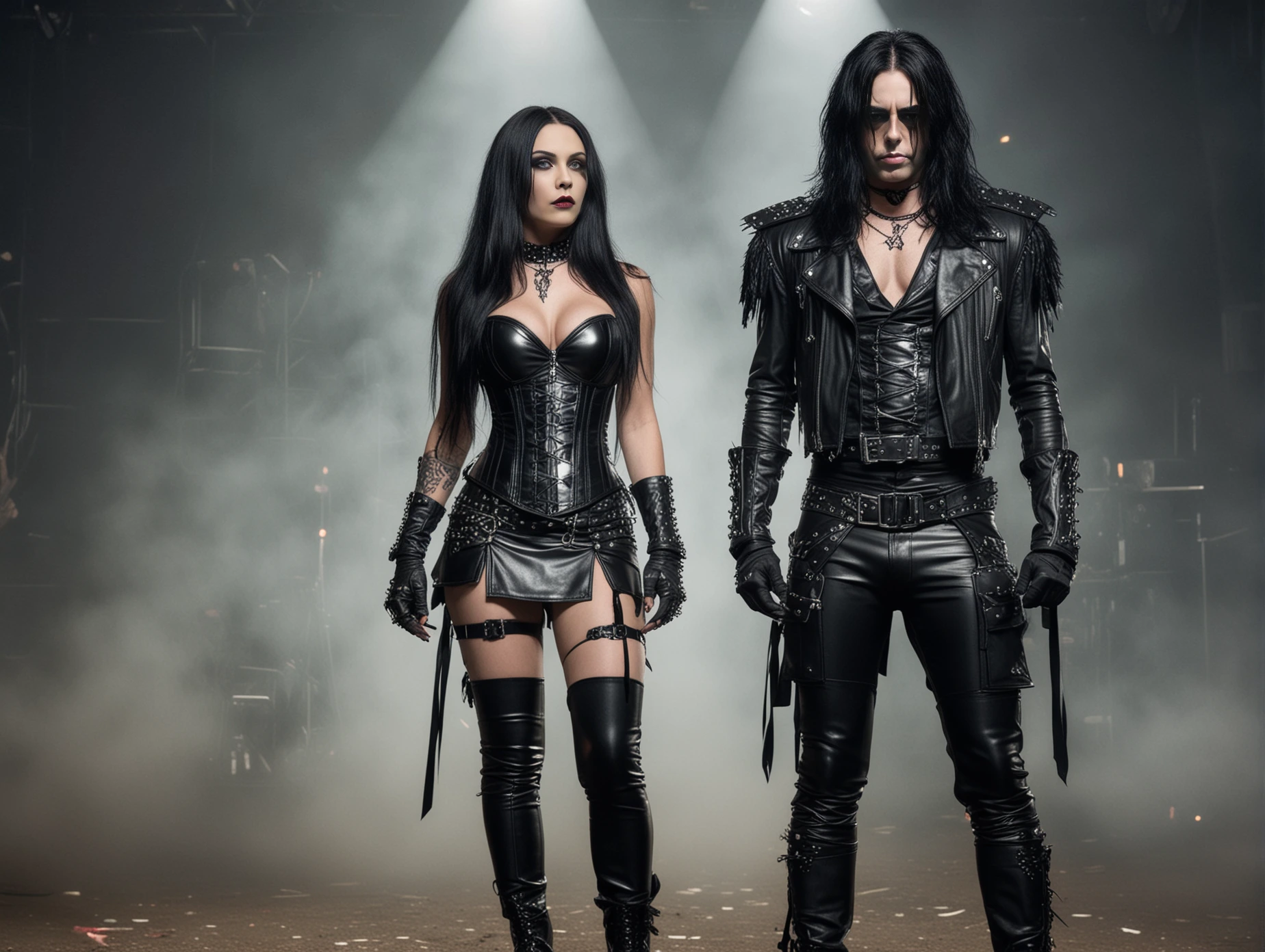 Gothic attendees in matching black outfits at the Blind Guardian Gothenburg performance.