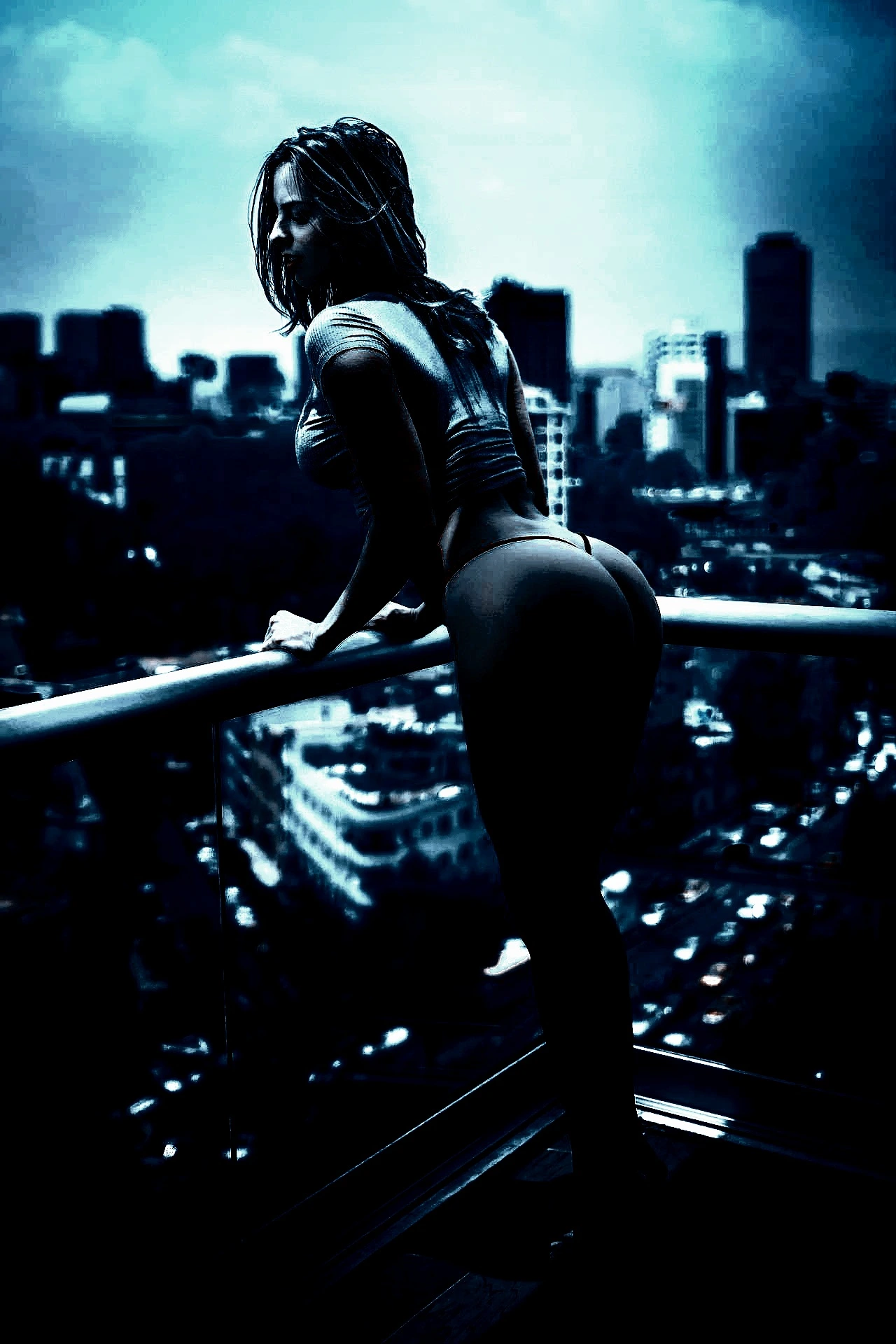 Woman in a dynamic yoga pose, showcasing the power of Heavy Metal Yoga