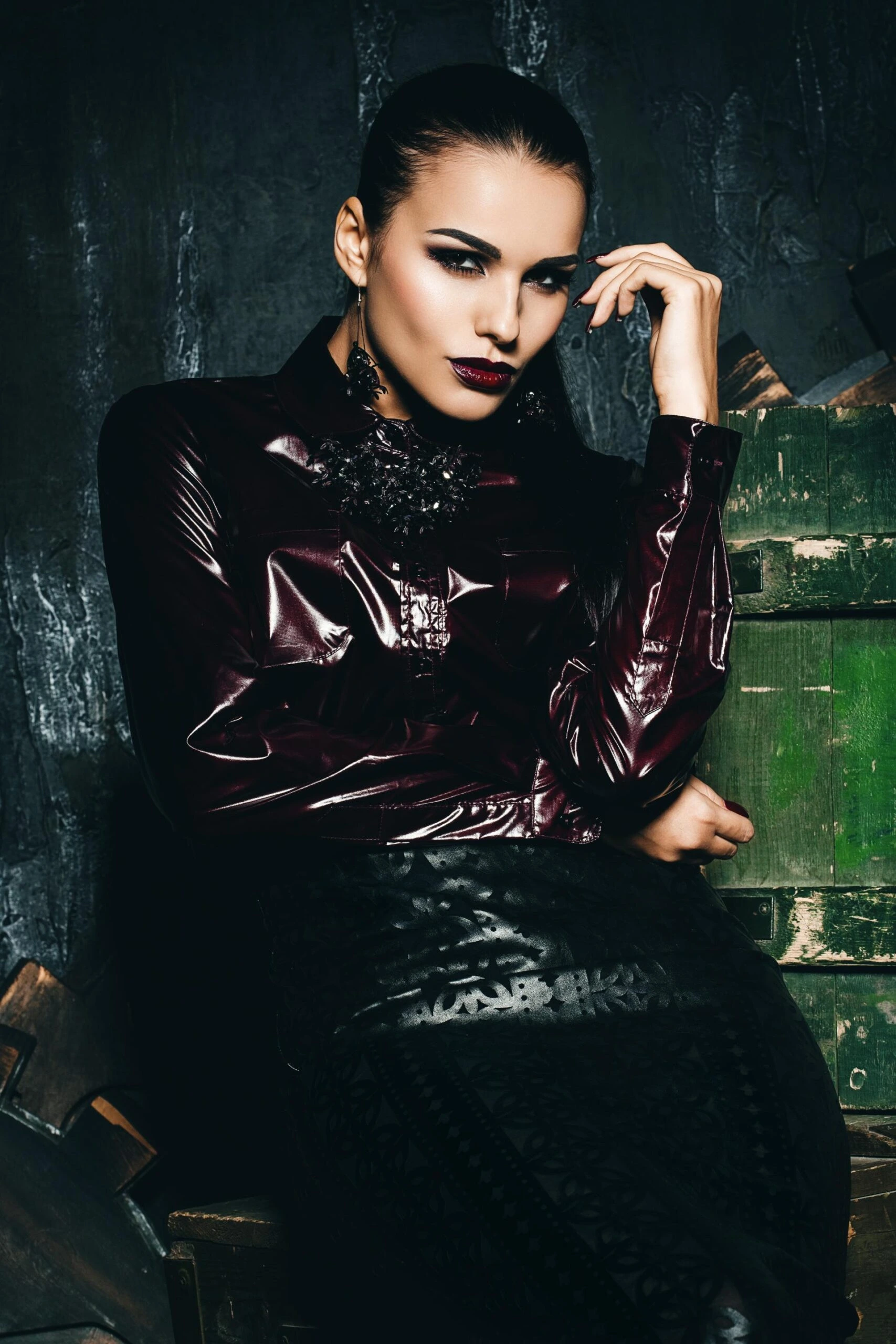 woman in gothic pencil skirt
