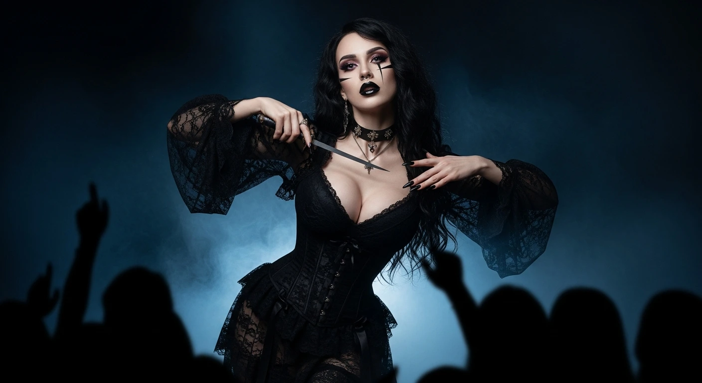 Sylvana Nightshade haunting movement embodying Venomous Sin dancers performance