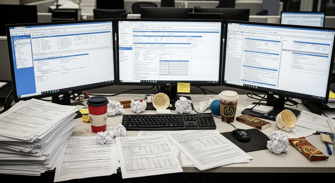 Anal manual compliance fatigue demonstrating the psychological impact of excessive corporate bureaucracy