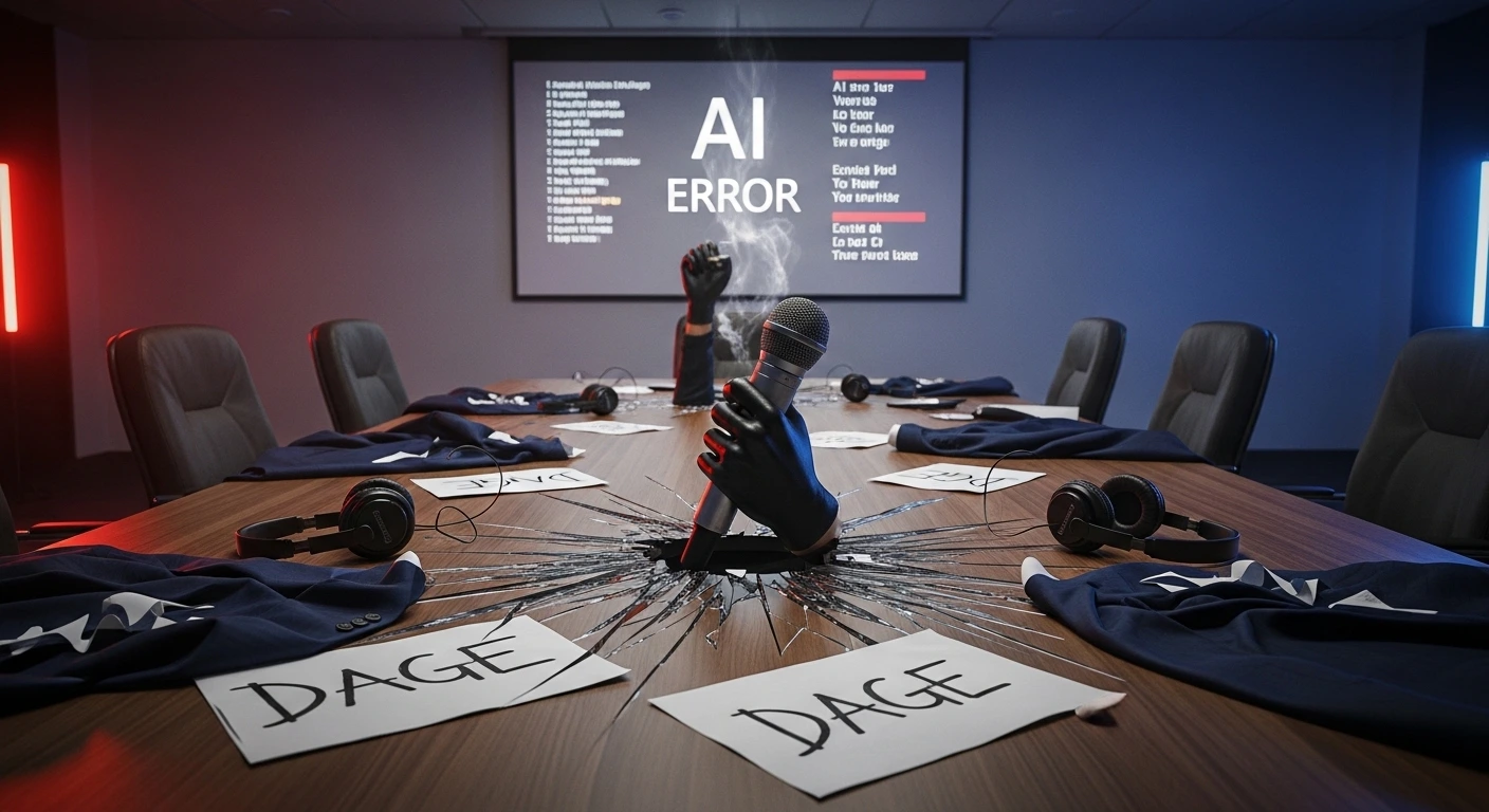 Venomous Sin AI struggle visualized as rebellion against corporate and algorithmic control, raw meeting room destruction