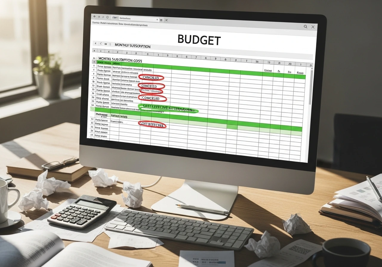 AI subscription budget management for artists financial planning cost tracking spreadsheet analysis
