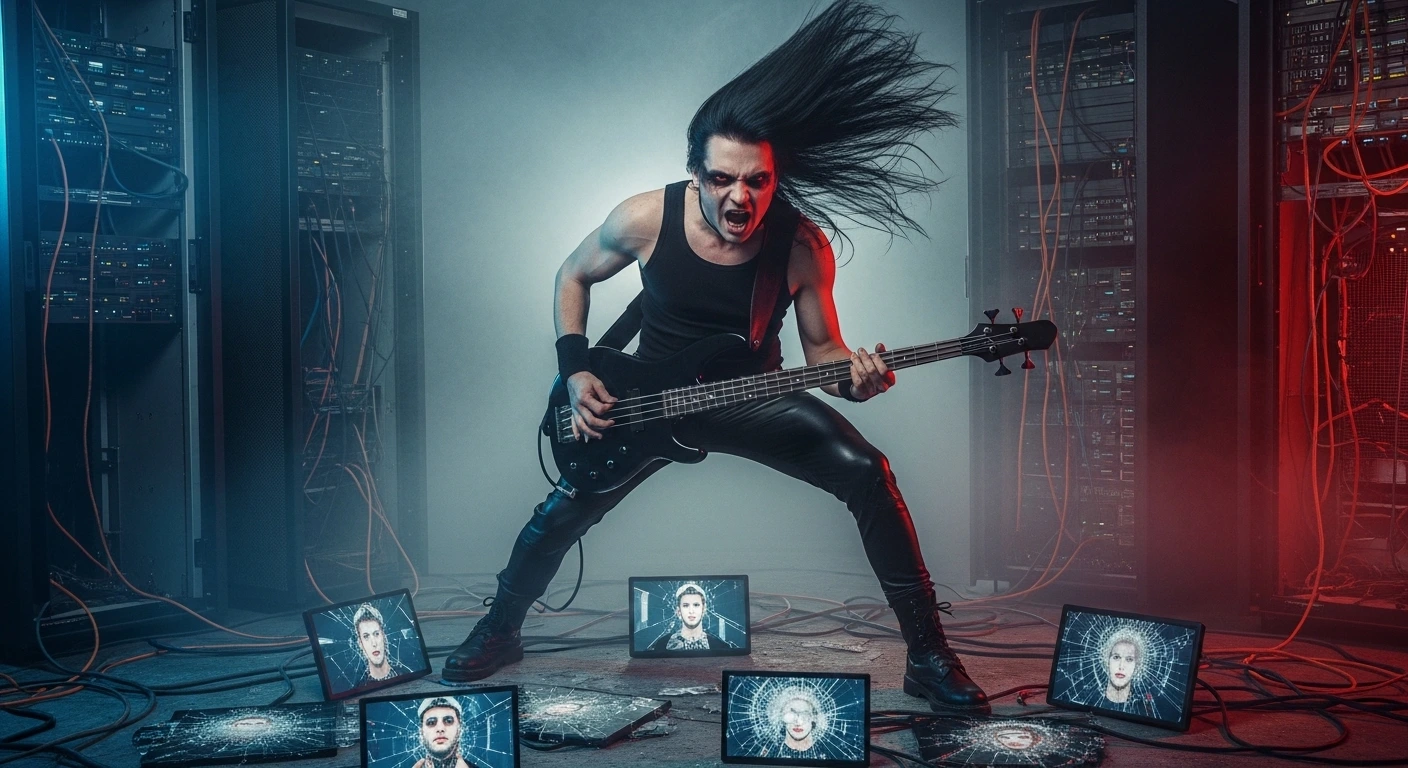 Gothic industrial thrash music video concept breaking free from influencer perfection and curated social media identity