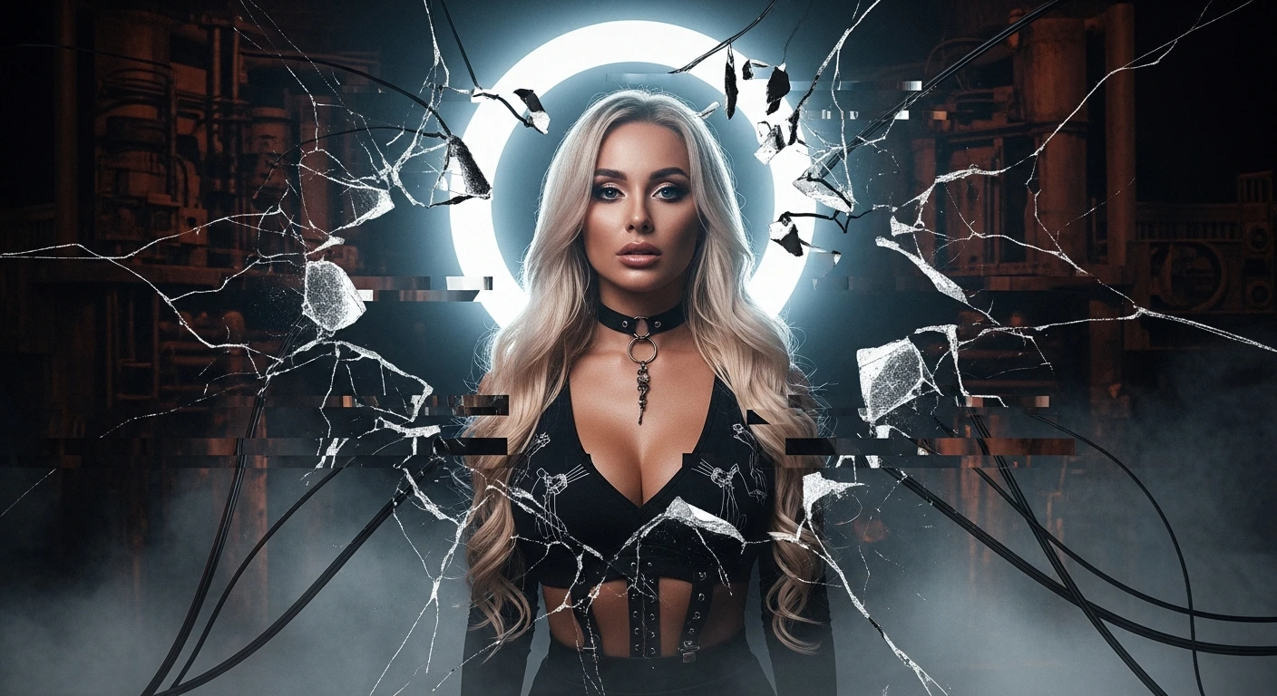 Hyper curated aesthetic 2026 shattered by gothic industrial thrash rebellion against influencer perfection