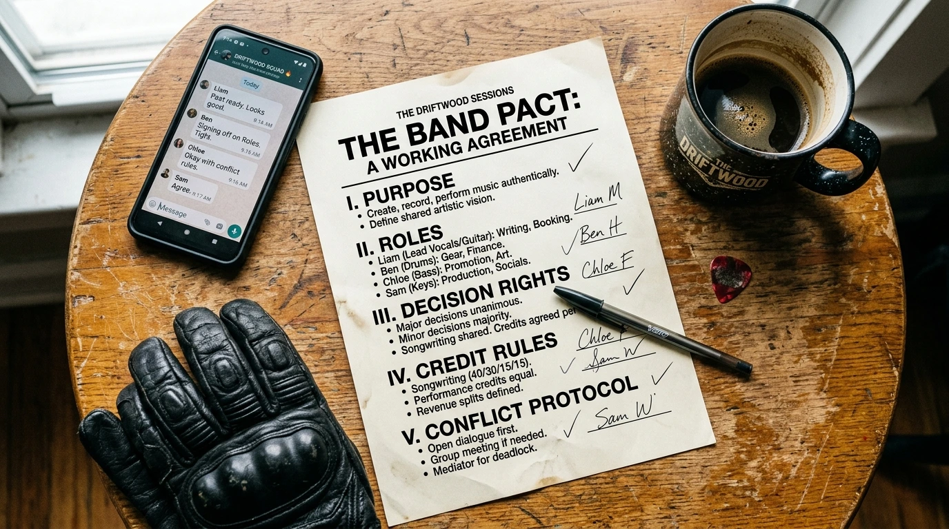 Band politics solved with a one-page pact and clear ownership instead of vague vibes
