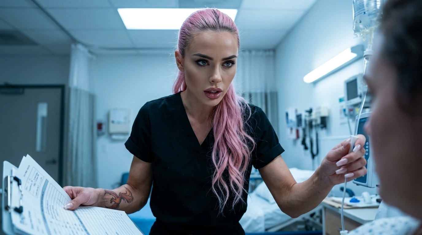 Seraphina Ashtorn overcomes shame in nursing with fierce honesty, blending metal edge with medical precision