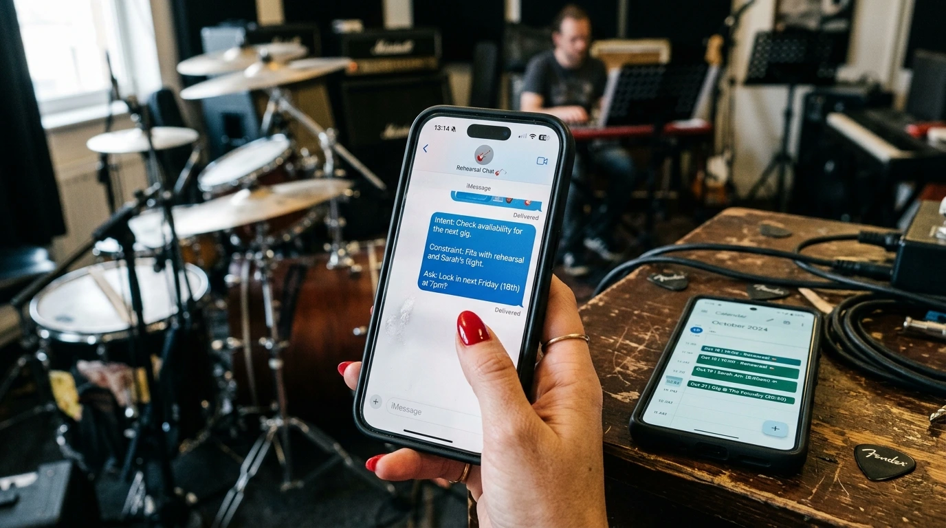Band communication framework using Intent, Constraint, Ask to replace mind-reading and vague feedback