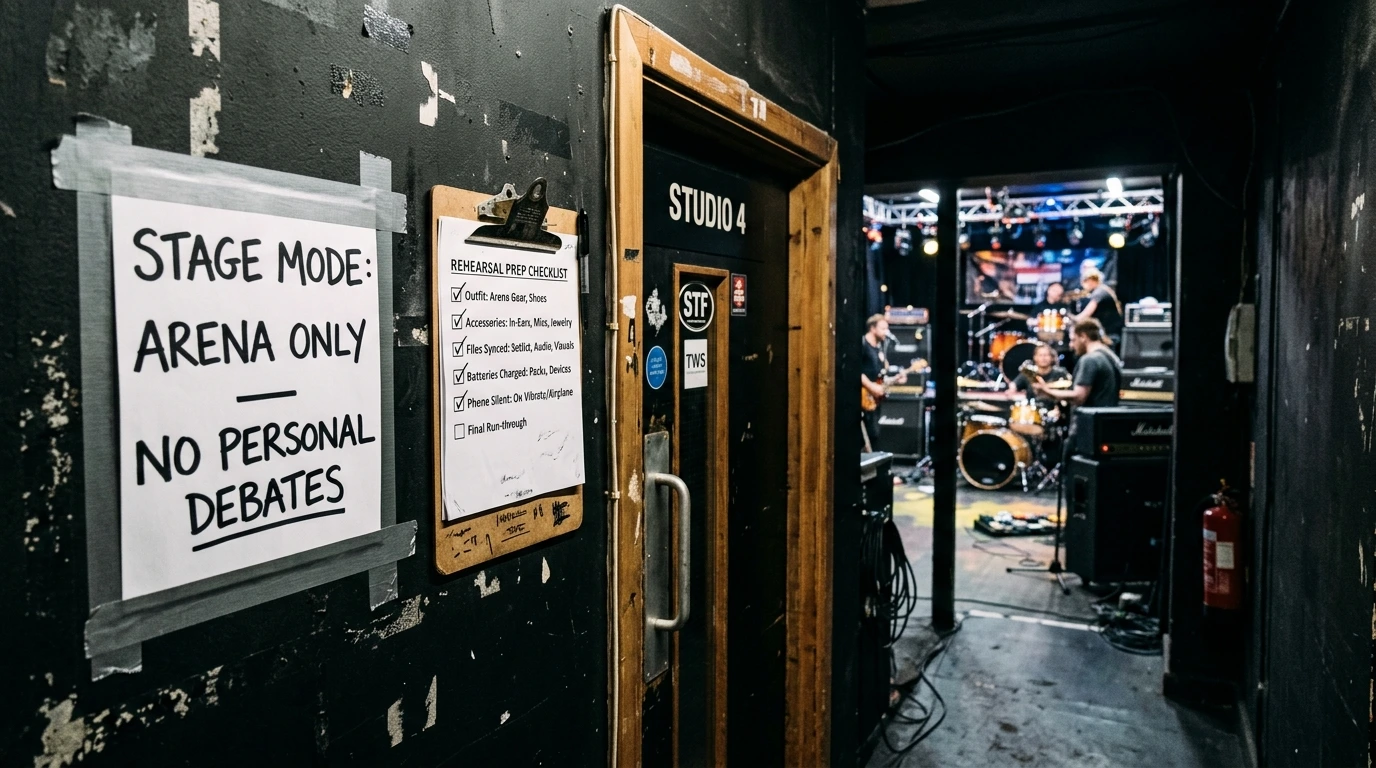 Band boundaries and expectations enforced with a pre-show checklist and a clear no-drama rule
