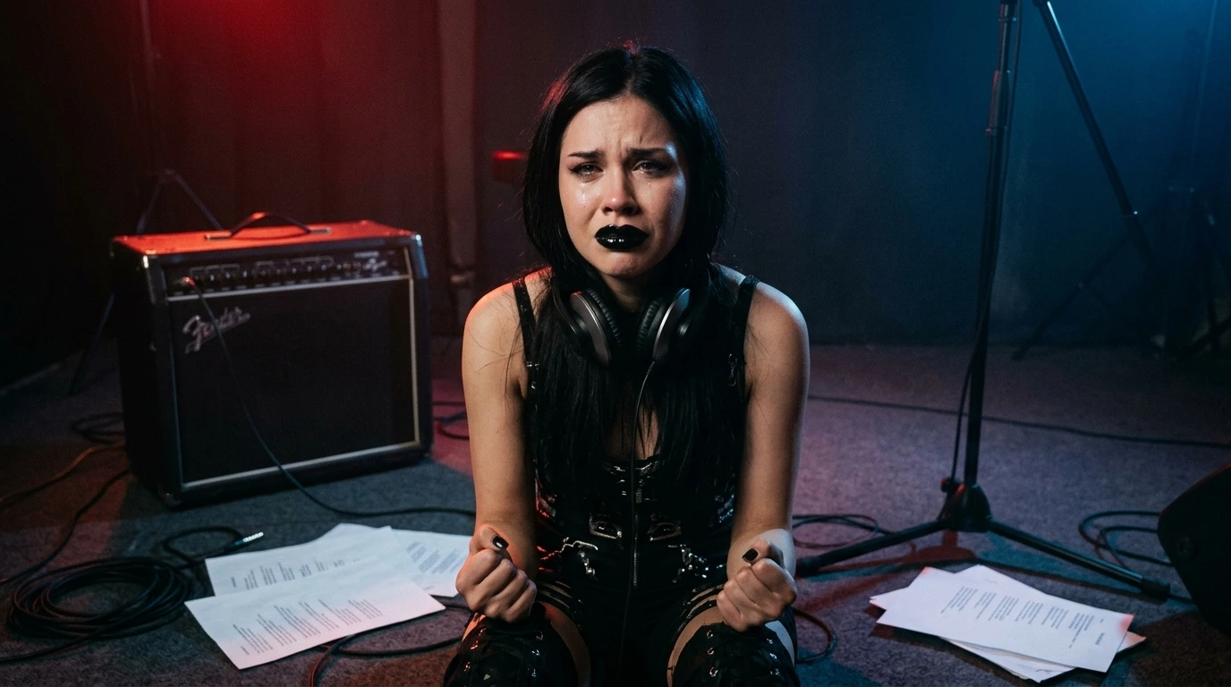 Dealing with anger and grief after betrayal through music in a dark rehearsal room