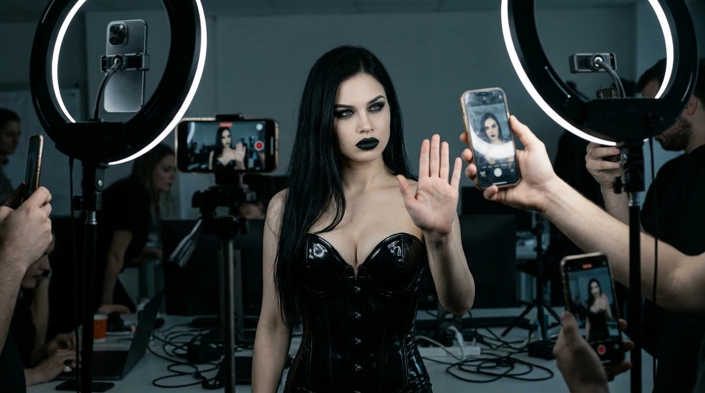 influencer empowerment vs real confidence: decoding the validation addiction business model visualized with gothic authenticity