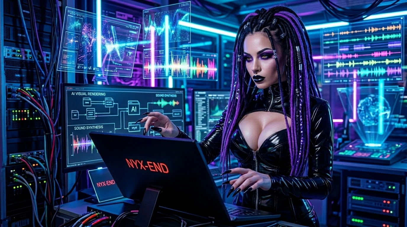 AI video production workflow in a futuristic command center