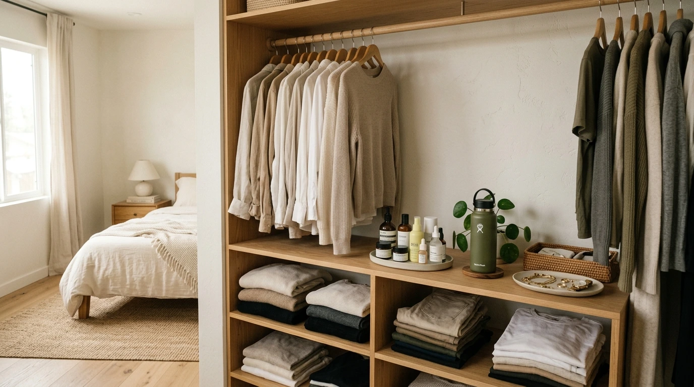 Minimalist beauty lifestyle built around curated routines and intentional simplicity